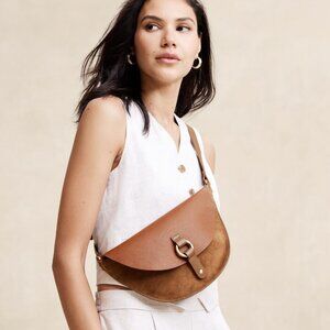 NWT: Banana Republic Leather Crossbody Belt Bag (Cognac)